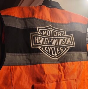 Harley-Davidson Vibrant Orange and Black Vest